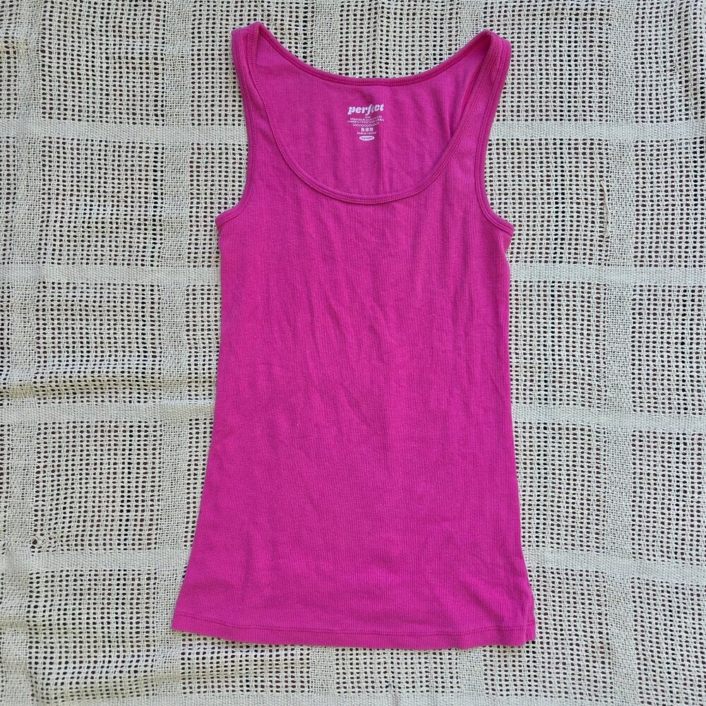 Pink Ribbed Stretchy Old Navy Tank